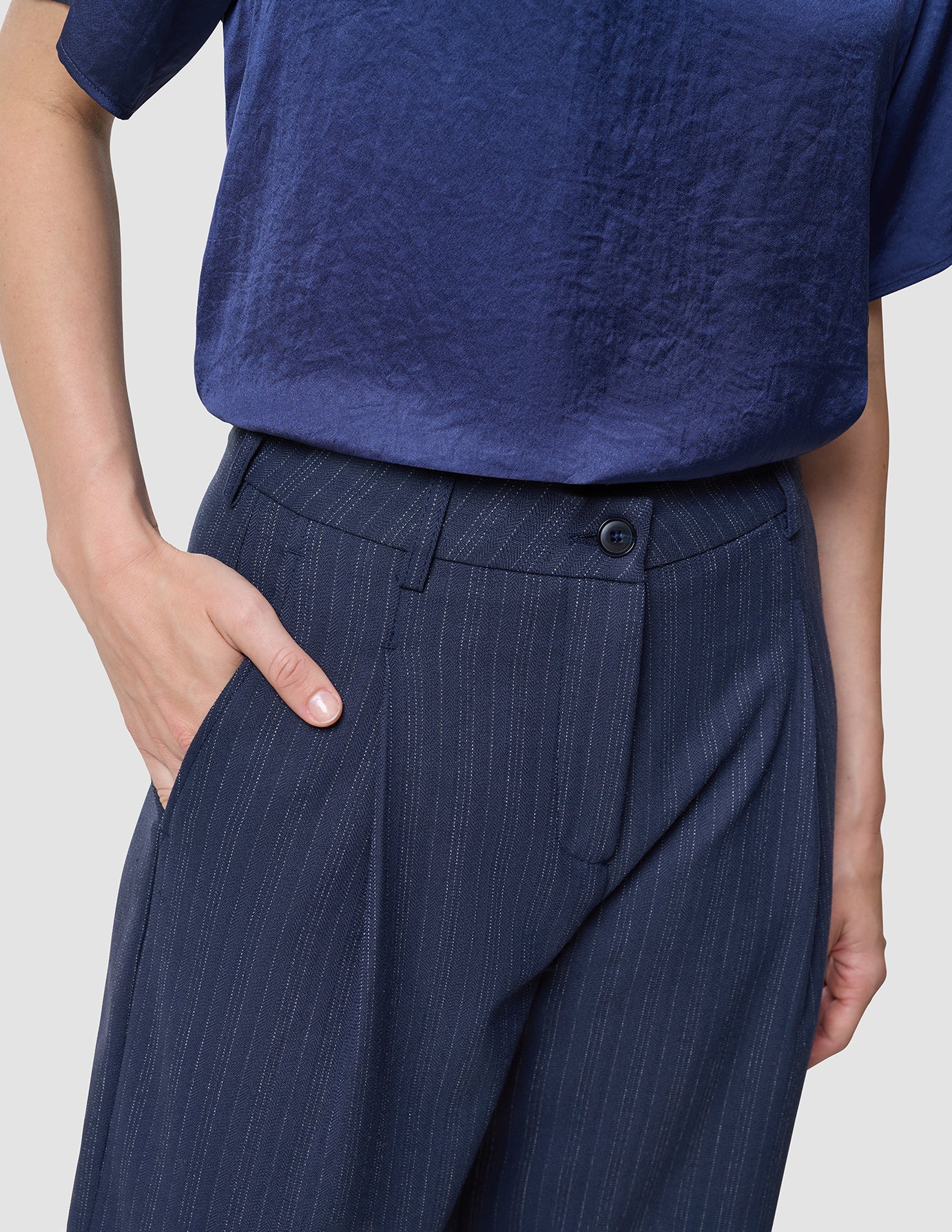 Women's Serene Pants Wide Marine Pinstripe